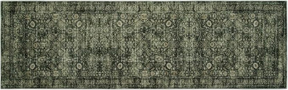 Morebes Washable Dark Green Runner Rug 2x8, Vintage Boho Runners for Hallways Non Slip, Soft Floral Indoor Floor Throw Carpet for Kitchen Laundry Room Bedroom Bathroom Living Entryway