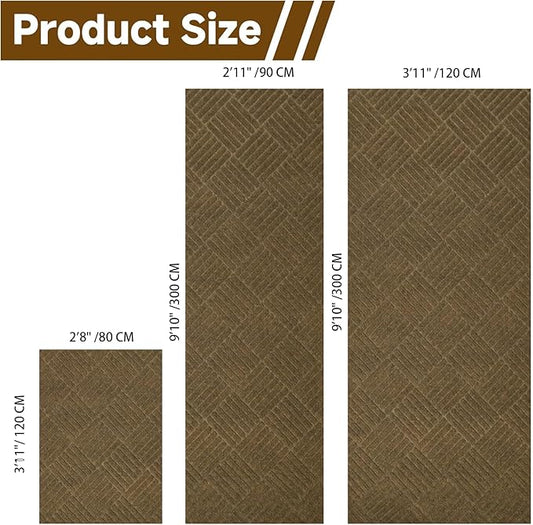 jxgzyy Runner Rug 2'11" x 9'10", Commercial Front Door Mat, Heavy Duty Indoor Outdoor Doormat, Outdoor Mats for Entrance, Non-Slip Entry Mat for High Traffic Area