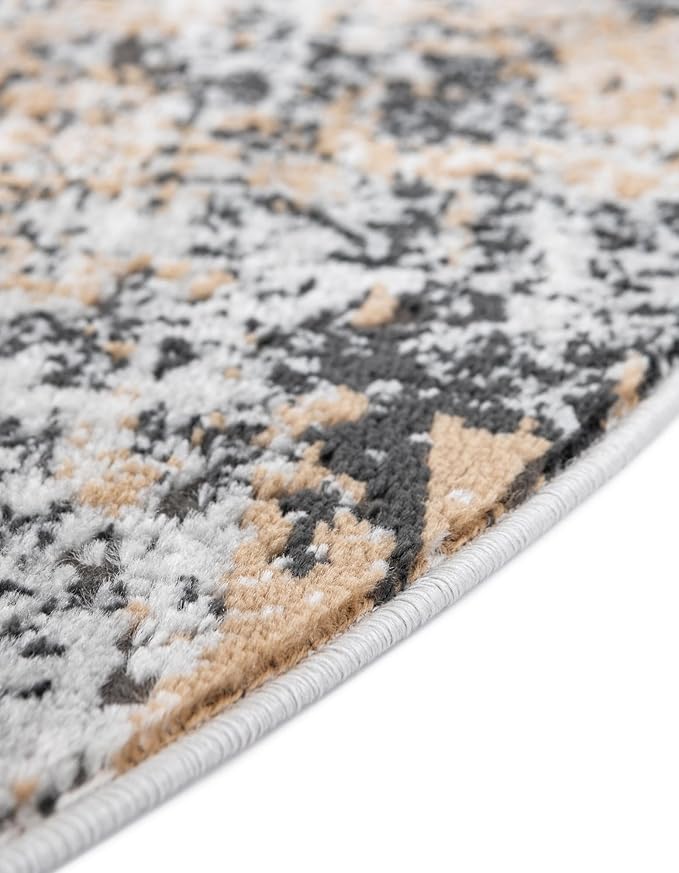 Rugs.com Leipzig Collection Rug – 5x8 Oval Beige Low-Pile Rug Perfect for Living Rooms, Large Dining Rooms, Open Floorplans