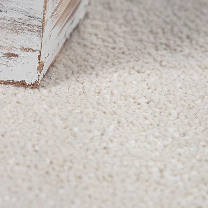 Paco Home Solid Area Rug in Cream Modern Plain Design, Size: 2' x 3'3"