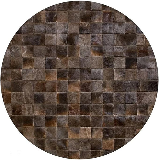 Round Area Rug – Soft Modern Carpet for Living Room, Bedroom, Entryway – Non-Slip Durable Floor Mat for Home Décor (Brown_3X3)