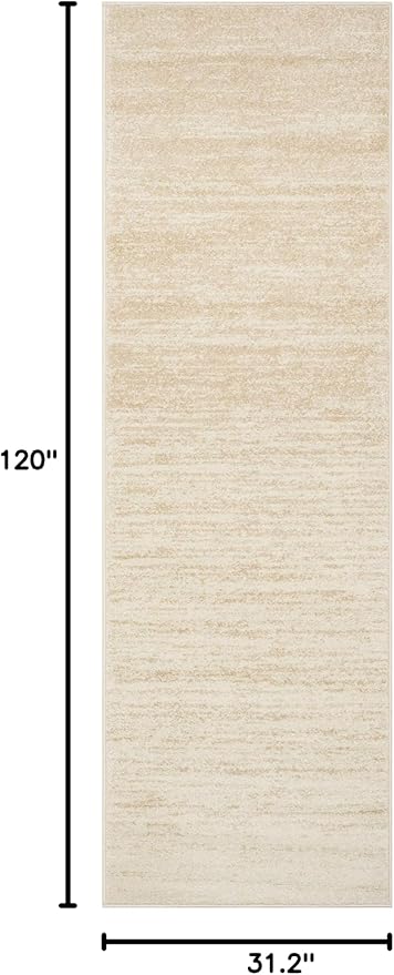 SAFAVIEH Adirondack Collection Runner Rug - 2'6" x 10', Champagne & Cream, Modern Ombre Design, Non Shedding & Easy to Clean, Ideal for Hallway, Foyer, Kitchen, Entryway, Bedroom (ADR113W)