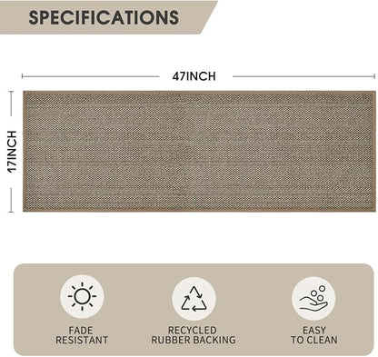 Artoid Mode Non Skid Washable Kitchen Rugs Mats Doormat, Rubber Backing Absorbent Rugs for Kitchen Door Mat Kitchen Mats Floor Mats Front of Sink 17x47 Inch