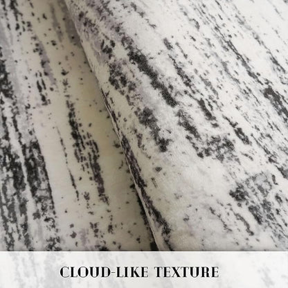Modern Abstract Entryway Rug Indoor 2x3 Washable Rug Non-Slip Soft Small Area Rug White Black Grey Taupe Kitchen Mats Thin Print Faux Wool Floor Carpet Throw Rugs for Entrance Bedroom Office
