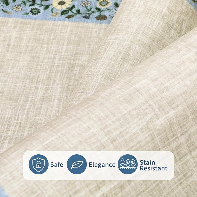 GarveeHome Washable Rugs for Living ROM 8 x 10 Large Area Rug Farmhouse Floral Bordered Bedroom Carpet Indoor Non-Slip Nursery Mat Soft Non Shedding Stain Resistant Carpet for Dining Room, Beige