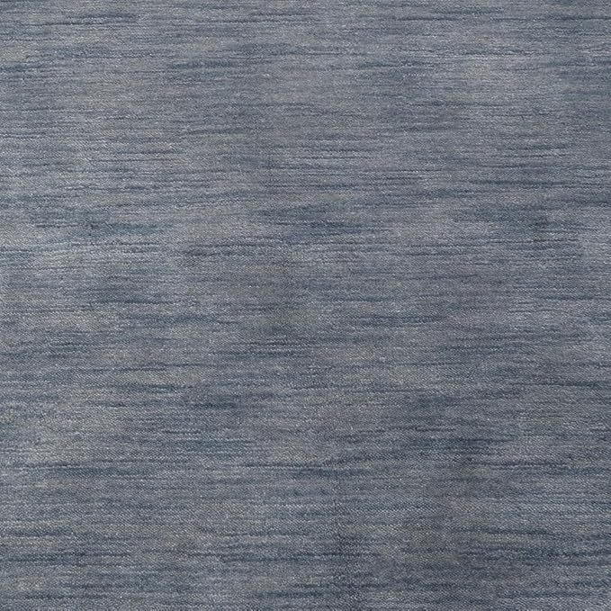 Hand Knotted Loom Wool ECO-Friendly Area Rugs - 8'x10', Rectangle, Light Blue Color, Solid Plain Design, High Pile Thick Handmade Anti Skid Rugs for Living Room (L00111)