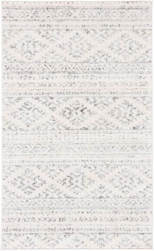 SAFAVIEH Tulum Collection Accent Rug - 2' x 3', Ivory & Grey, Moroccan Boho Tribal Design, Non-Shedding & Easy to Clean, Ideal for Front Door, Kitchen, Entryway, Foyer (TUL272A)