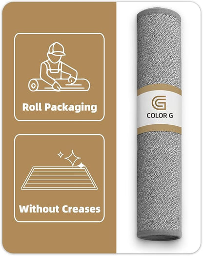 Color&Geometry Thin Indoor Entrance Mats for Home, 24"X36" Indoor Mats for Entryway Non Slip Rubber Backed, Dirt Trapper Door Rugs for Entryway Indoor 2x3 Washable, Grey (Rolled-up NO Creases)
