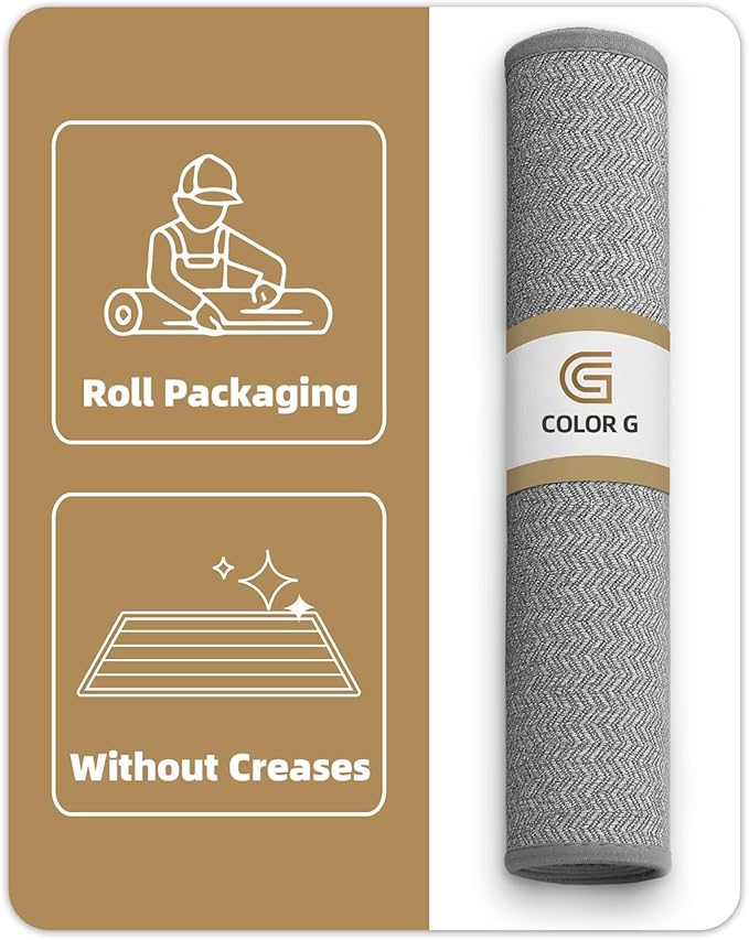 Color&Geometry Thin Indoor Entrance Mats for Home, 17"X29.5" Indoor Mats for Entryway Non Slip Rubber Backed, Dirt Trapper Door Rugs for Entryway Indoor Washable, Grey (Rolled-up NO Creases)