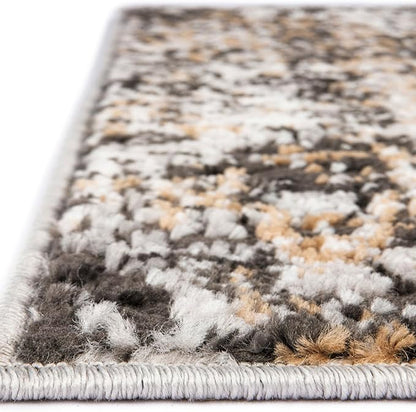 Rugs.com Leipzig Collection Rug – 8 Ft Runner Beige Low-Pile Rug Perfect for Hallways, Entryways
