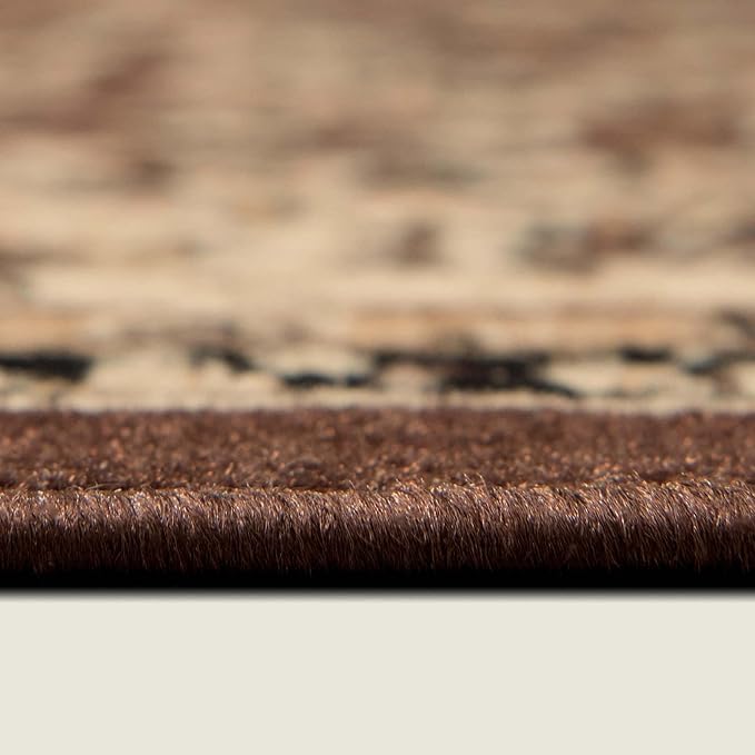 Unique Loom Sialk Hill Collection Area Rug - Washington (3' 3" Round Brown/Black)