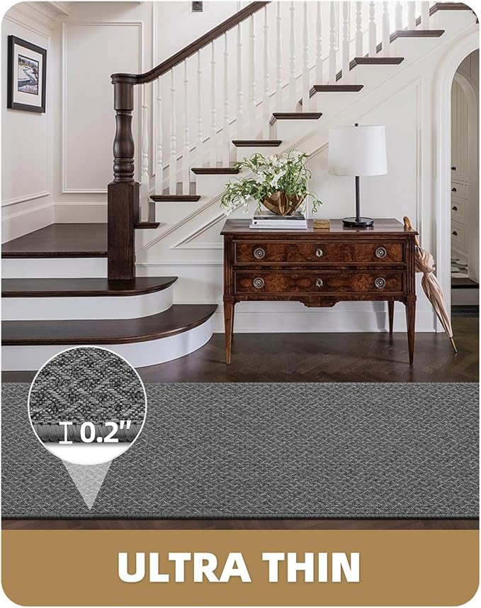 Color&Geometry Large Door Mat 3'x10' Runner Rug with Rubber Backing(Rolled-up NO Creases), Non Slip Washable Hallway Runner Rug, Carpet Runners for Hallway Living Room Bedroom, Grey