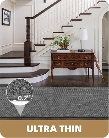 Color&Geometry Large Door Mat 3'x10' Runner Rug with Rubber Backing(Rolled-up NO Creases), Non Slip Washable Hallway Runner Rug, Carpet Runners for Hallway Living Room Bedroom, Grey