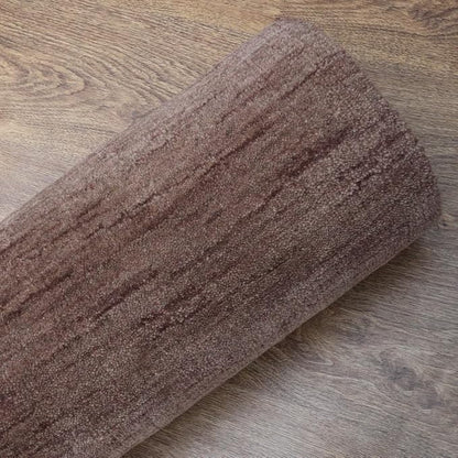 Hand Knotted Loom Wool ECO-Friendly Area Rugs - 10'x10', Square, Light Brown Color, Solid Plain Design, High Pile Handmade Anti Skid Area Rugs for Living Room, Bed Room (L00111)