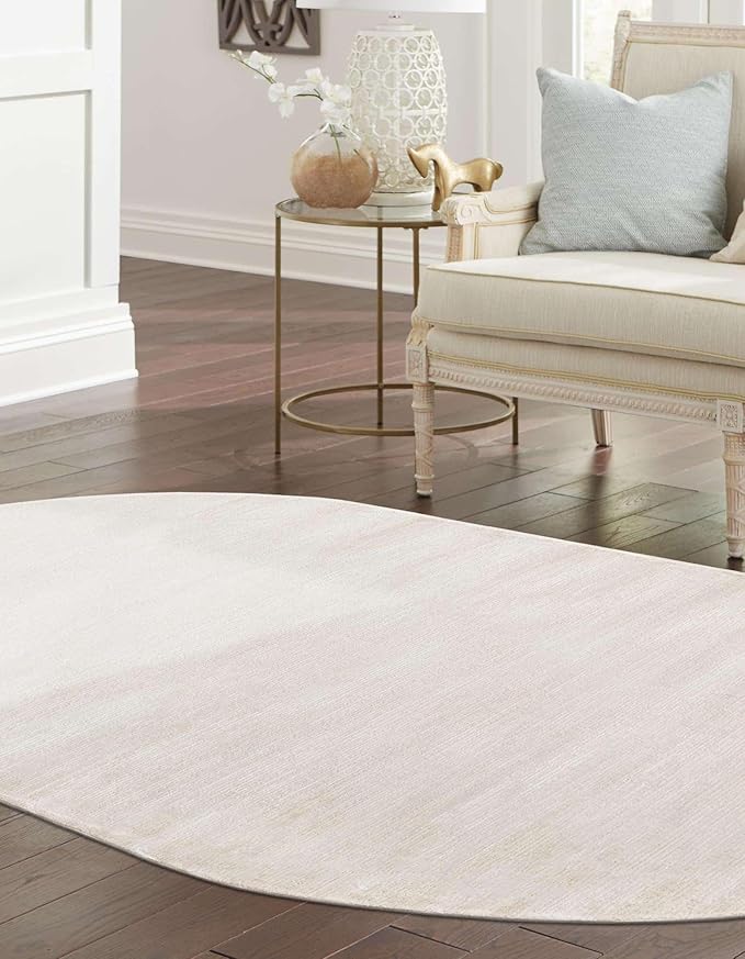Unique Loom Finsbury Collection Area Rug - Kate (5' 3" x 8' Oval, Ivory/ Beige)