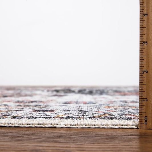 Keen Home Design 6x9 Rug - Machine Washable Area Rug with Non-Slip Backing, Ideal for Living Room, Dining Room, Bedroom - Vintage, Easy Clean, Durable, Low Pile - (6' x 9')
