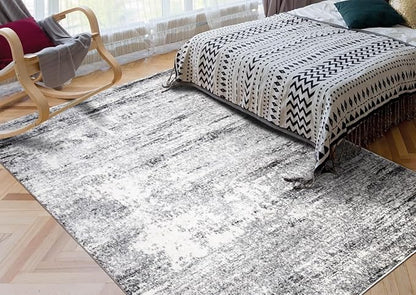 Keen Home Design Area Rugs - 12x15 Non-Shedding, Abstract Rugs for Kitchen, Living Room, Bedroom, Dining Room, Entryway - Size: 12' x 15', Abstract Cream/Grey