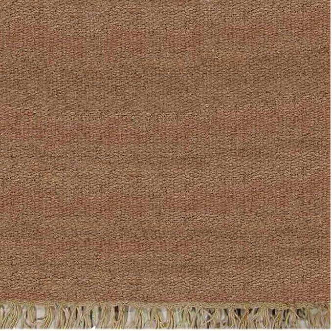 Rugsotic Carpets Hand Woven Flat Weave Kilim Wool 6'x9' Area Rug Solid Cream D00111