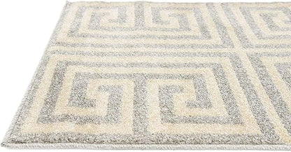 Unique Loom Athens Collection Classic Geometric Modern Border Design Area Rug (2' 0 x 3' 0 Rectangular, Gray/ Beige)