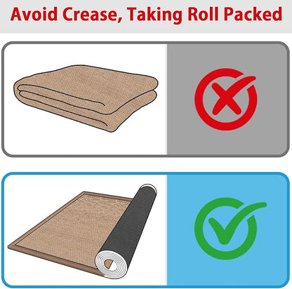Rubber Runner Rug for Hallways Non Slip, Low Pile Long Laundry Room Mat Hall Jute Rug Runner Carpet Non Skid
