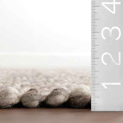 Rugs USA Marilyn Charcoal/Ivory, 6' x 9', Hand Woven, Marled, Wool, Soft and Cozy, High Traffic, Stain Resistant, Easy Clean, Durable Area Rug for Bedroom, Living Room, Dining, Den, Foyer