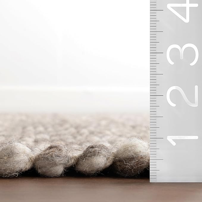 Rugs USA Marilyn Charcoal/Ivory, 5' x 8', Hand Woven, Marled, Wool, Soft and Cozy, High Traffic, Stain Resistant, Easy Clean, Durable Area Rug for Bedroom, Living Room, Dining, Den, Foyer