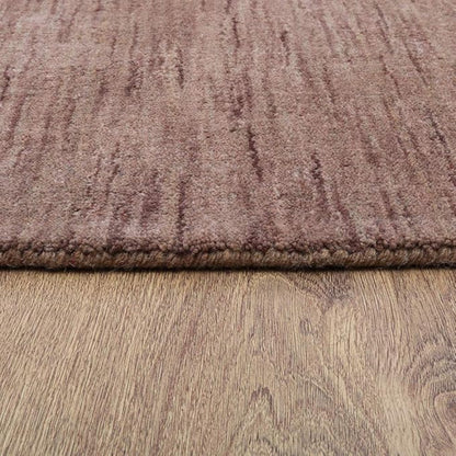 Hand Knotted Loom Wool ECO-Friendly Area Rugs - 5'x8', Rectangle, Light Brown Color, Solid Plain Design, High Pile Thick Handmade Anti Skid Rugs for Living Room (L00111)
