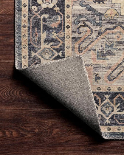 Loloi Hathaway Collection HTH-01 Navy/Multi 2'-0" x 5'-0", .25" Thick Accent Rug, Soft, Durable, Printed, Modern, Low Pile, Non-Shedding, Easy Clean, Living Room Rug