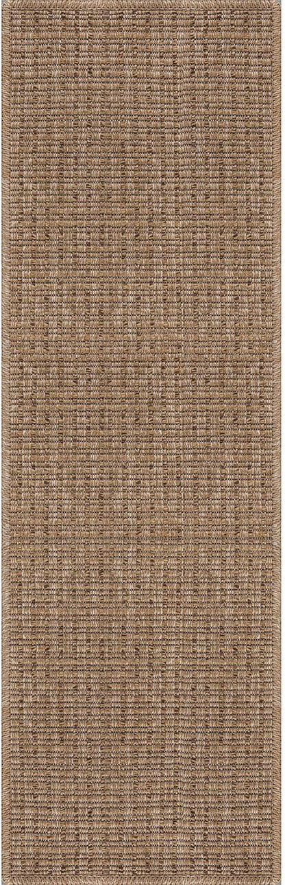 Beverly Rug Easy Jute Natural Runner Rug 2x7 Solid Washable Durable Outdoor Indoor Area Rugs for Living Dining Room Patio Office Stain Resistant Non Shedding Casual Indoor Outside Carpet 2 x 7 Natural