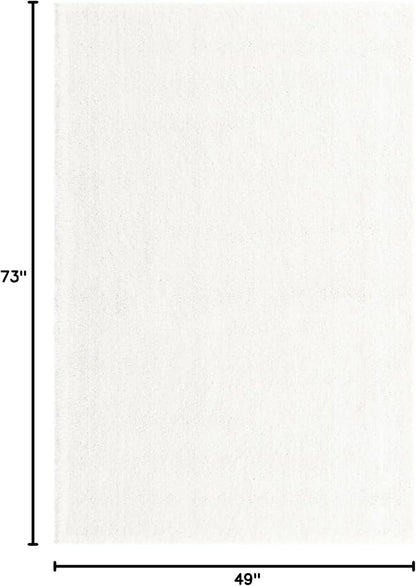Unique Loom Solo Collection Area Rug - Calabasas (4' 1" x 6' 1" Rectangle, Snow White)