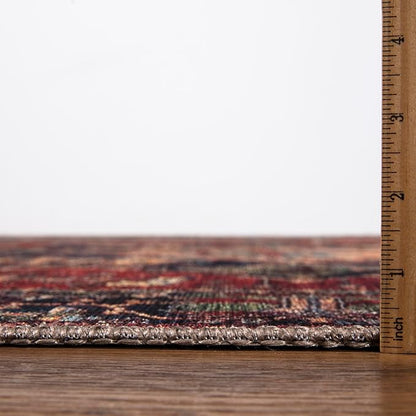 Keen Home Design 5x7 Rug - Machine Washable Area Rug with Non-Slip Backing, Ideal for Living Room, Dining Room, Bedroom - Vintage, Easy Clean, Durable, Low Pile Rug - (5' x 7')
