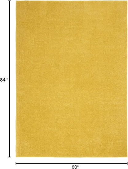 Nourison Home Nourison Essentials Yellow 5' x 7' Area Rug - Easy Clean, Non Shedding, Bed Room, Living Room, Dining Room, Kitchen (5' x 7')