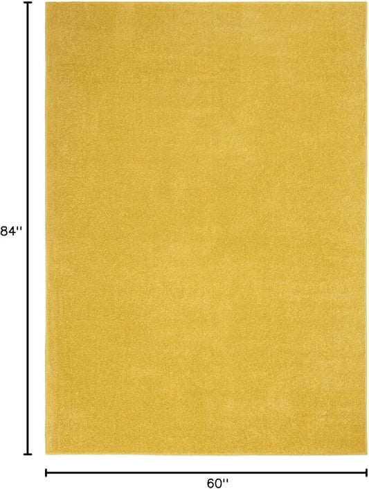 Nourison Home Nourison Essentials Yellow 5' x 7' Area Rug - Easy Clean, Non Shedding, Bed Room, Living Room, Dining Room, Kitchen (5' x 7')