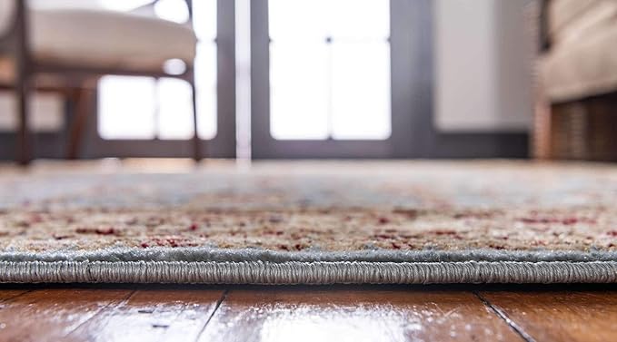 Unique Loom Voyage Collection Traditional Oriental Classic Intricate Design Area Rug (8' 0 x 10' 0 Rectangular, Light Blue/Gold)