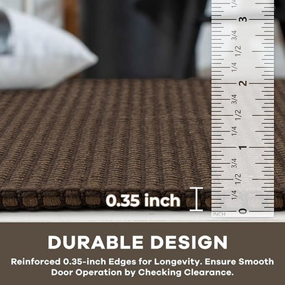 KOZYFLY Extra Long Runners for Hallways 3x14 ft Washable Kitchen Runner Non Slip Rubber Backed Hallway Rug Cotton Entryway Runner Rug Floor Carpet for Indoor Hall, Kitchen, Stair, Reddish Brown/Coffee