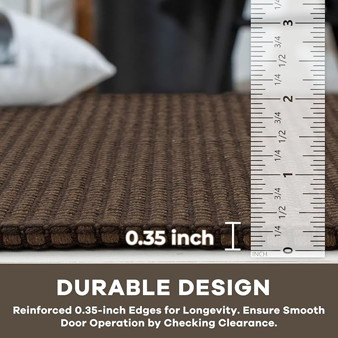 KOZYFLY Runners for Hallways 2x6 ft Washable Kitchen Runner Non Slip Rubber Backed Hall Runners Cotton Entryway Runner Rugs Floor Carpet for Indoor Backdoor Bedroom Kitchen, Reddish Brown/Coffee