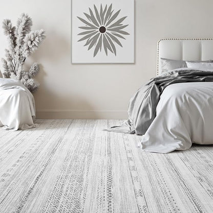 9x12 Area Rugs for Living Room Machine Washable Rug Distressed Indoor Carpet Neutral Moroccan Boho Rug Ultra Soft Area Rug for Bedroom Dining Room Playroom Office, Grey