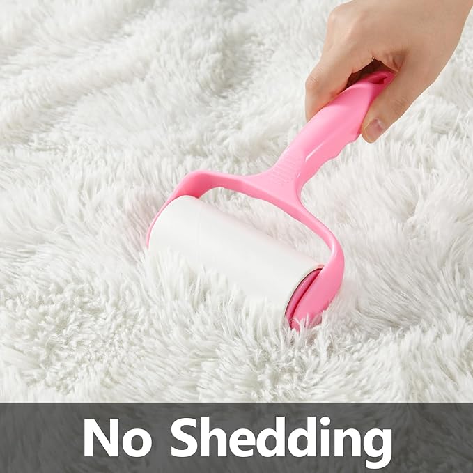 Large Shag Area Rugs 9 x 12, Plush Fuzzy Rugs for Living Room, Ultra Soft Fluffy Furry Rug for Bedroom, Indoor Carpet Nursery Rugs for Kids Room Home Decor, Cream White