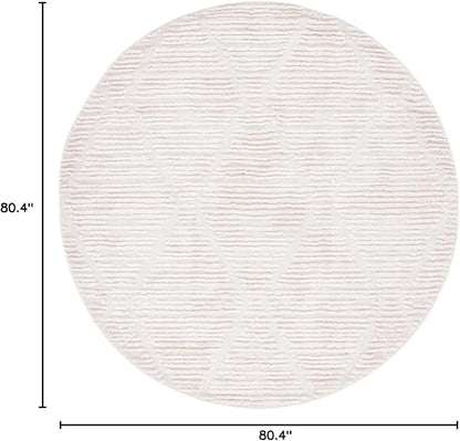 SAFAVIEH Marrakech Collection Area Rug - 6'7" Round, Beige, Moroccan Boho Tribal Tassel Design, Non-Shedding & Easy Care, Ideal for High Traffic Areas in Living Room, Bedroom (MRK517C)