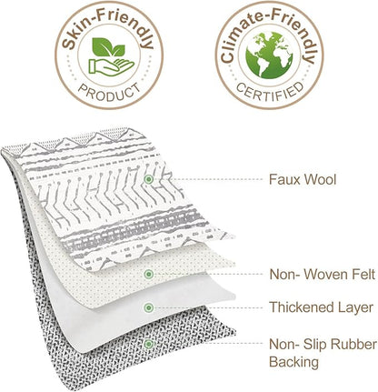 Nakagishi 5x8 Area Rug Living Room: Washable Boho Large Neutral Soft Rugs Farmhouse Stain Resistant Modern Indoor Non-Slip Carpet for Bedroom Nursery Kids Playroom Office Dining Room Dorm- Gray White