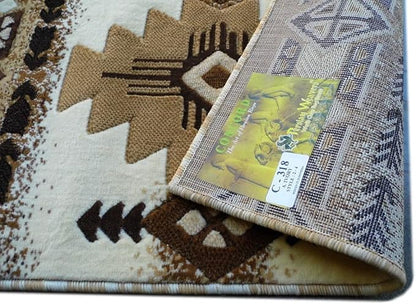 YHSF South West Native American Area Rug C318 - Easy Clean, Thick, Soft, Durable Native Tribal American Indian Inspired Rug for Bedroom/Living Room and More - Ivory, 2 Feet x 3 Feet 4 Inches