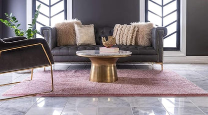 Unique Loom Solo Collection Area Rug - Calabasas (10' x 13' Rectangle, Pink)