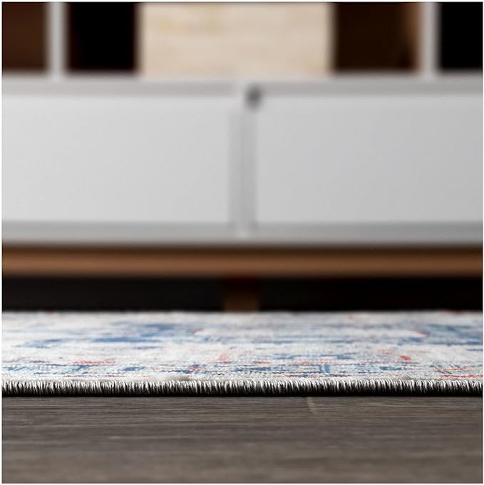JONATHAN Y Modern Vintage Medallion Blue/Light Grey Runner Rug, 2x8, Country, Floral, Easy-Cleaning for Living Room, Bedroom, Kitchen, Pet Friendly, Non-Shedding (MDP108A-28)