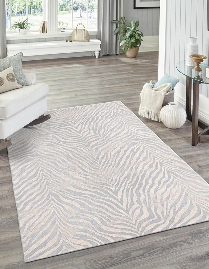 Unique Loom Finsbury Collection Area Rug - Meghan (6' 1" x 9' Rectangle, Gray and Ivory)