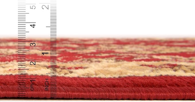 Rugs.com Yasmin Collection Rug – 16 Ft Runner Burgundy Medium Rug Perfect for Hallways, Entryways