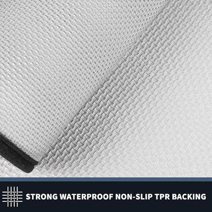 PURRUGS Dirt Trapping Door Mat 24" x 70", Non-Slip/Skid Machine Washable Entryway Rug, Shoes Scraper, Throw Rug, Super Absorbent Area Rug for Muddy Wet Shoes and Paws, Bluish Grey & Charcoal