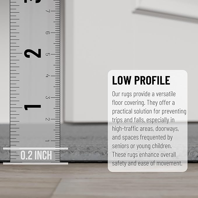 Ottomanson 2'7" x 20' Hallway Runner with Scraper Pile - Extra Durable Non-Slip Rug Mat for Indoor & Outdoor Use - Ideal for Kitchen, Entryway & Garage - High-Traffic Carpet, Gray