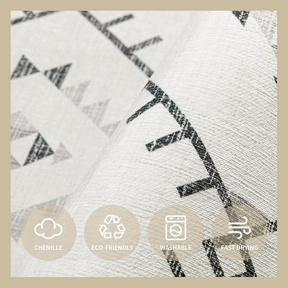 ILANGO Area Rug 9'x12' for Living Room Bedroom Washable Moroccan Boho Rugs for High Traffic Area Non Slip & Non-Shedding Rugs Fade Resistant Carpet for Kitchen Office (White)