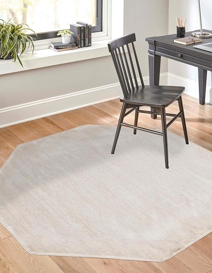 Unique Loom Finsbury Collection Area Rug - Kate (7' 10" Octagon, Ivory/ Beige)