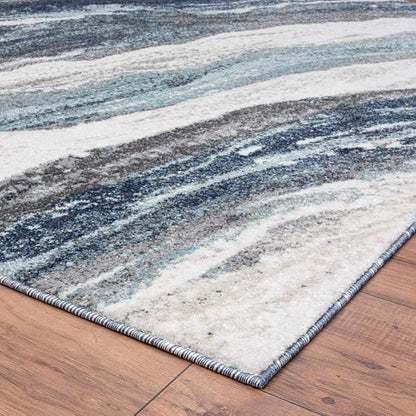 LUXE WEAVERS Lagos Collection 7983 Blue 5x7 Art Deco Area Rug